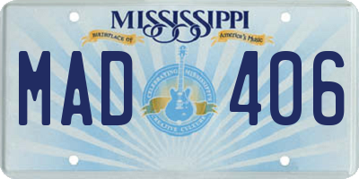 MS license plate MAD406