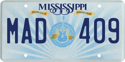 MS license plate MAD409