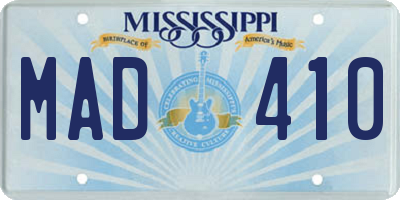 MS license plate MAD410