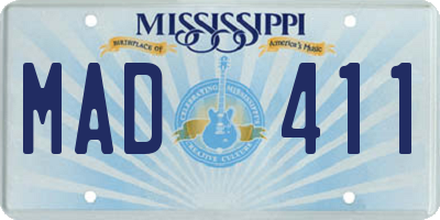MS license plate MAD411