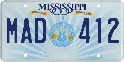 MS license plate MAD412