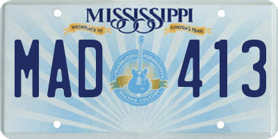 MS license plate MAD413