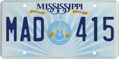 MS license plate MAD415