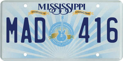 MS license plate MAD416