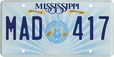 MS license plate MAD417