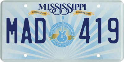 MS license plate MAD419