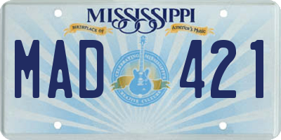 MS license plate MAD421
