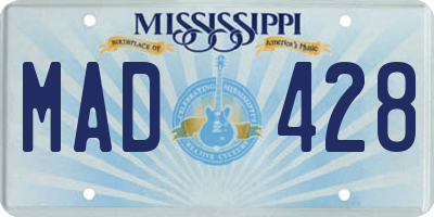 MS license plate MAD428