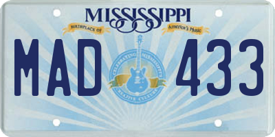 MS license plate MAD433