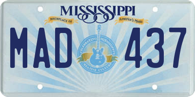 MS license plate MAD437