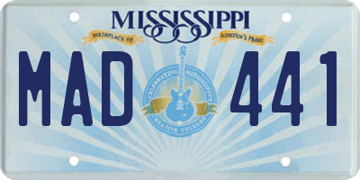 MS license plate MAD441