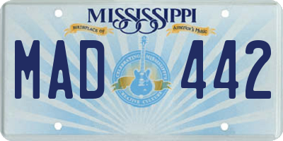 MS license plate MAD442