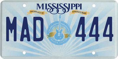 MS license plate MAD444