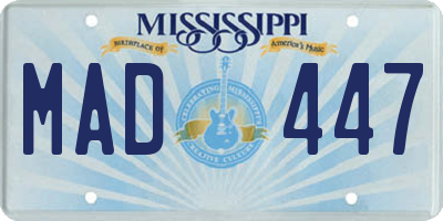 MS license plate MAD447