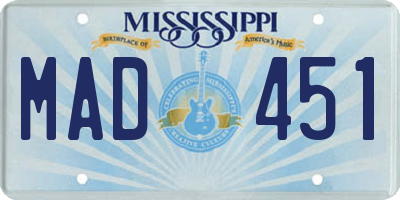 MS license plate MAD451
