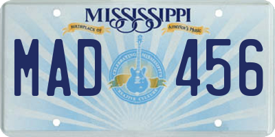 MS license plate MAD456
