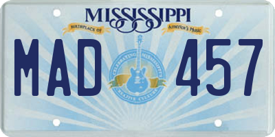MS license plate MAD457