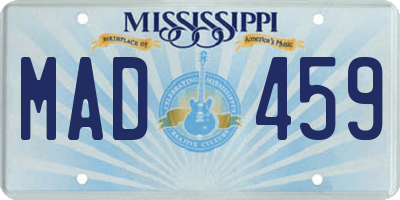 MS license plate MAD459