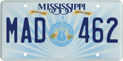 MS license plate MAD462