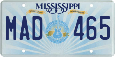 MS license plate MAD465