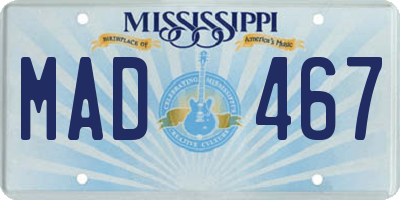 MS license plate MAD467
