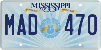 MS license plate MAD470