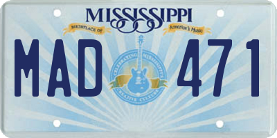 MS license plate MAD471