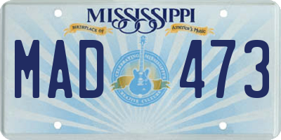 MS license plate MAD473