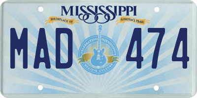 MS license plate MAD474