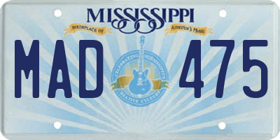 MS license plate MAD475