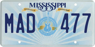 MS license plate MAD477