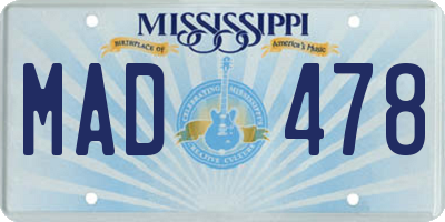 MS license plate MAD478