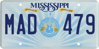 MS license plate MAD479