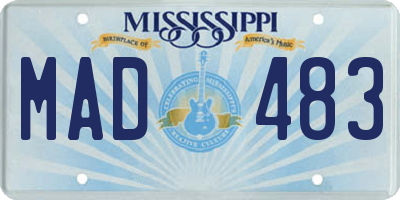 MS license plate MAD483