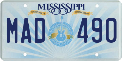 MS license plate MAD490