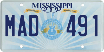 MS license plate MAD491