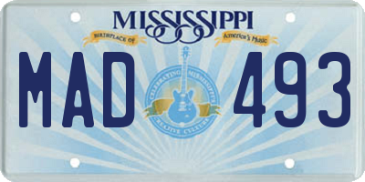 MS license plate MAD493