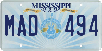 MS license plate MAD494