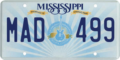 MS license plate MAD499