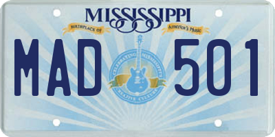 MS license plate MAD501