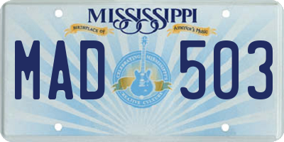 MS license plate MAD503