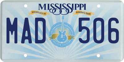 MS license plate MAD506
