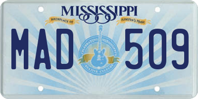 MS license plate MAD509