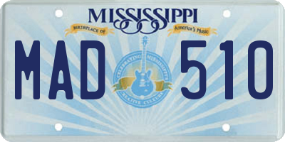 MS license plate MAD510