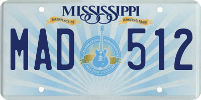 MS license plate MAD512