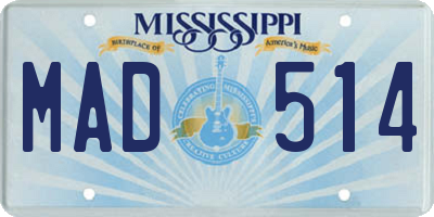 MS license plate MAD514