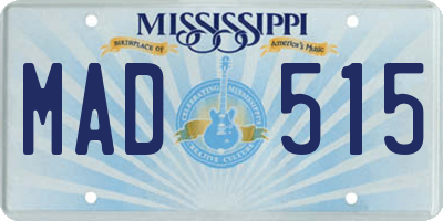 MS license plate MAD515