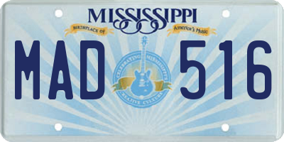 MS license plate MAD516