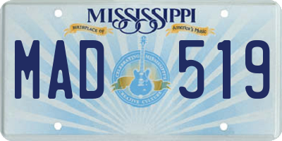 MS license plate MAD519