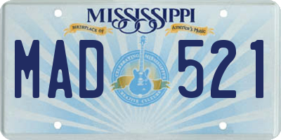 MS license plate MAD521